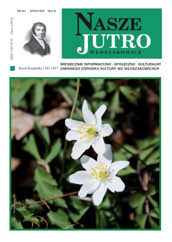 Okładka 367 numeru czasopisma „Nasze Jutro” przedstawiająca dwa białe kwiaty
