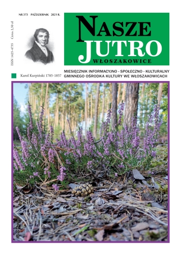 Okładka 373 numeru czasopisma „Nasze Jutro” przedstawiająca wrzosy rosnące w lesie