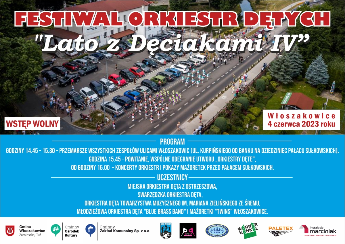 Plakat promujący Festiwal Orkiestr Dętych „Lato z Dęciakami IV”